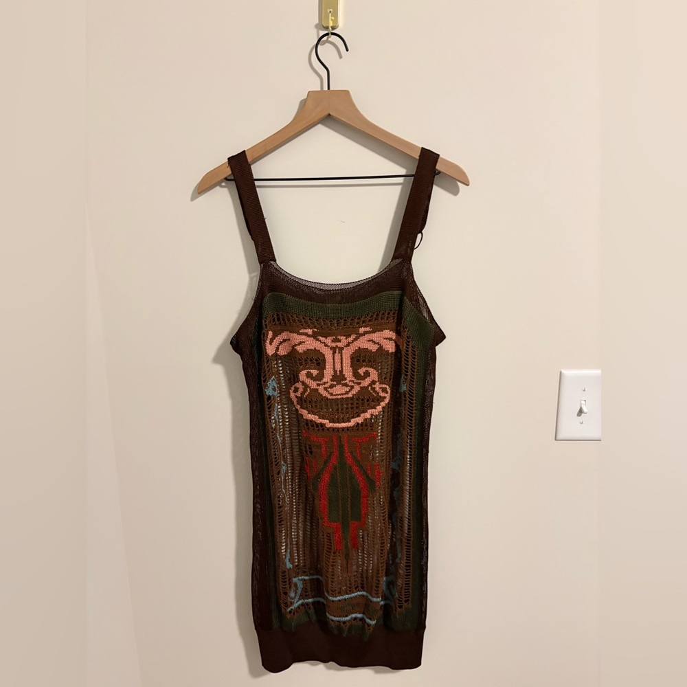 Jean Paul Gaultier Knit Sheer Multi-Color Jumper Vintage Dress Size Medium - Picture 8 of 9